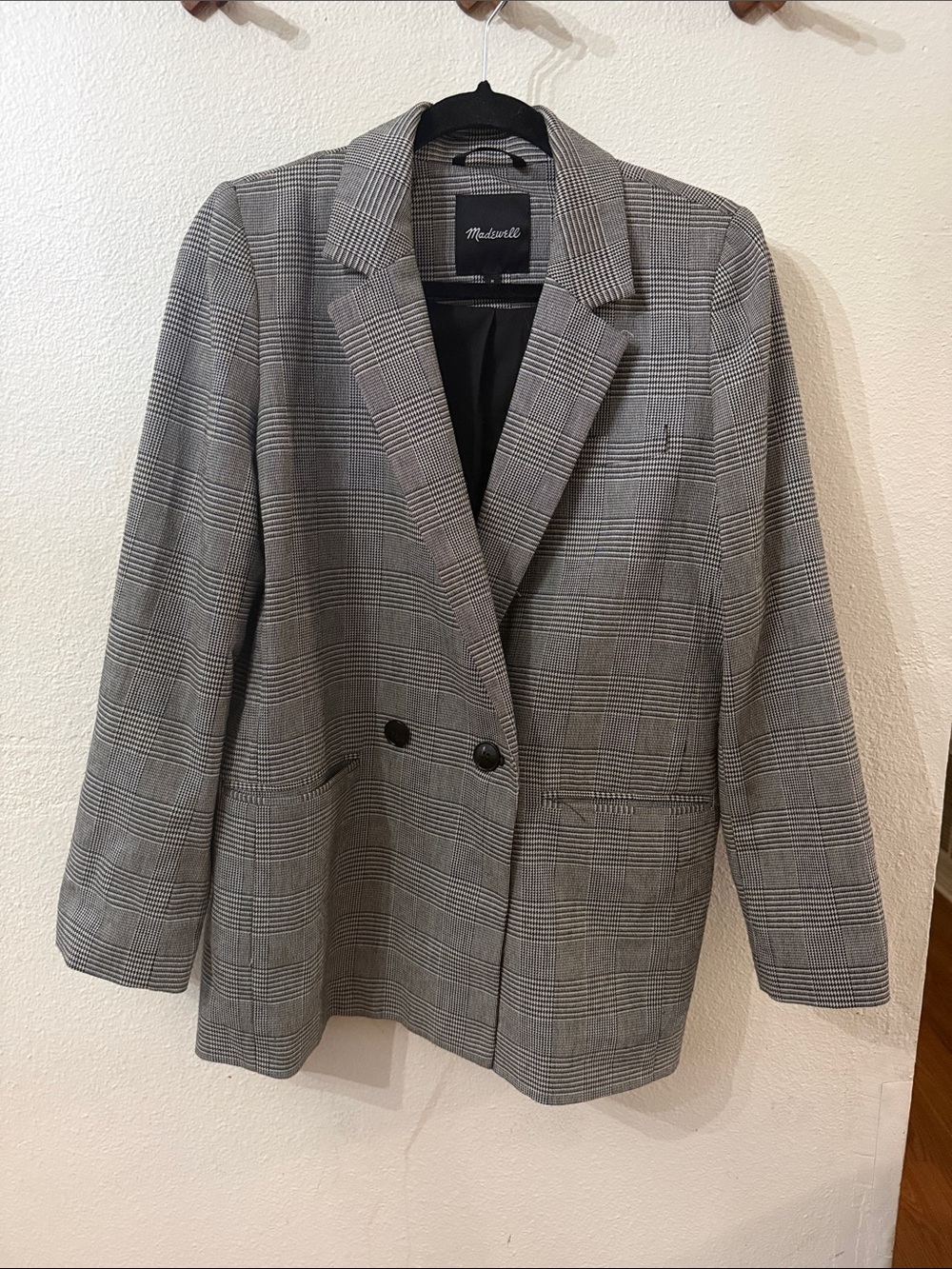 Madewell Houndstooth Plaid Blazer